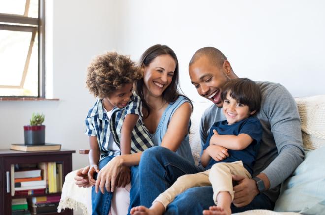 Young family in counseling session at VCC in Mechanicsburg PA to help their relationship and communication due to blended family issues with step parents from divorce